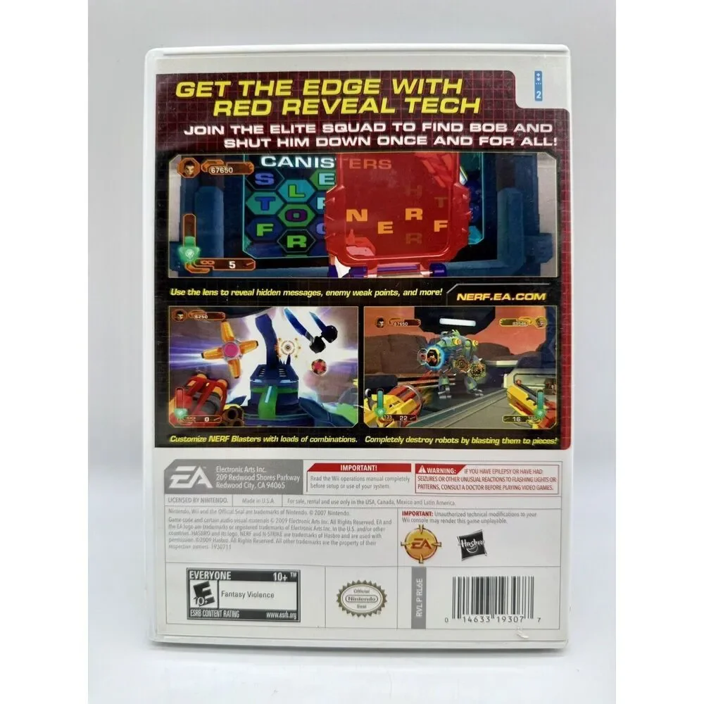 Nerf N-Strike Elite Wii Game‎ Case And Manuel Tested